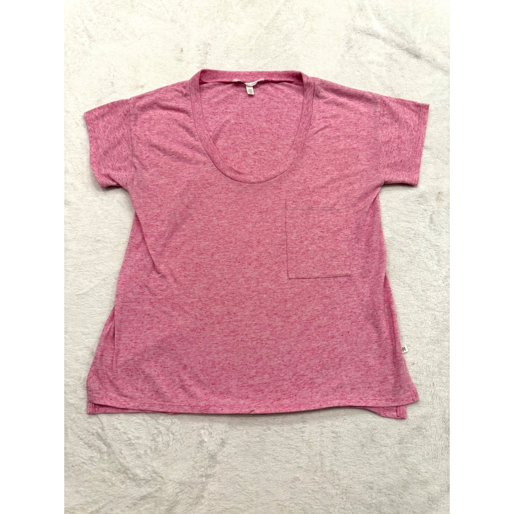 Victoria's Secret Pink Heathered‎ Linen Blend Scoop Neck Pocket T-Shirt Small